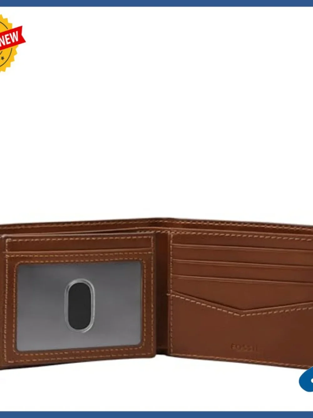 Genuine Leather Bifold Wallet with ID Window and Card Slots